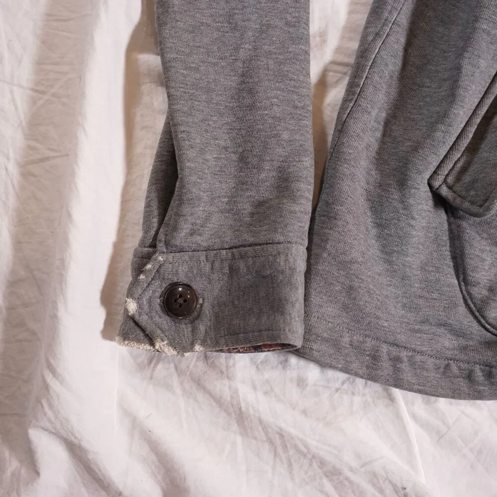 Burberry Black Label Hoodie Button Up Vintage Y2K Plaid Size 3 Distressed - Picture 5 of 8